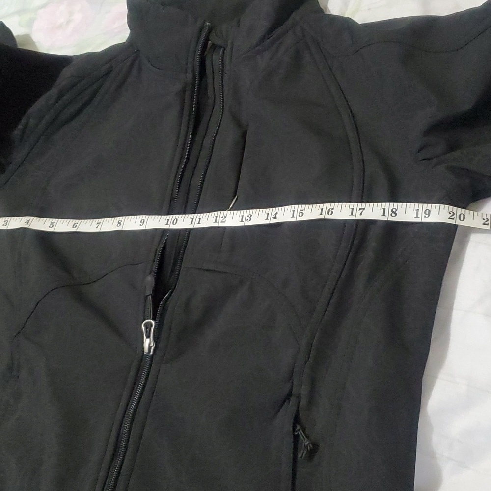 Double Diamond Black Floral Rose Zip Front Softshell Fleece Lined Jacket Size S - Picture 8 of 11